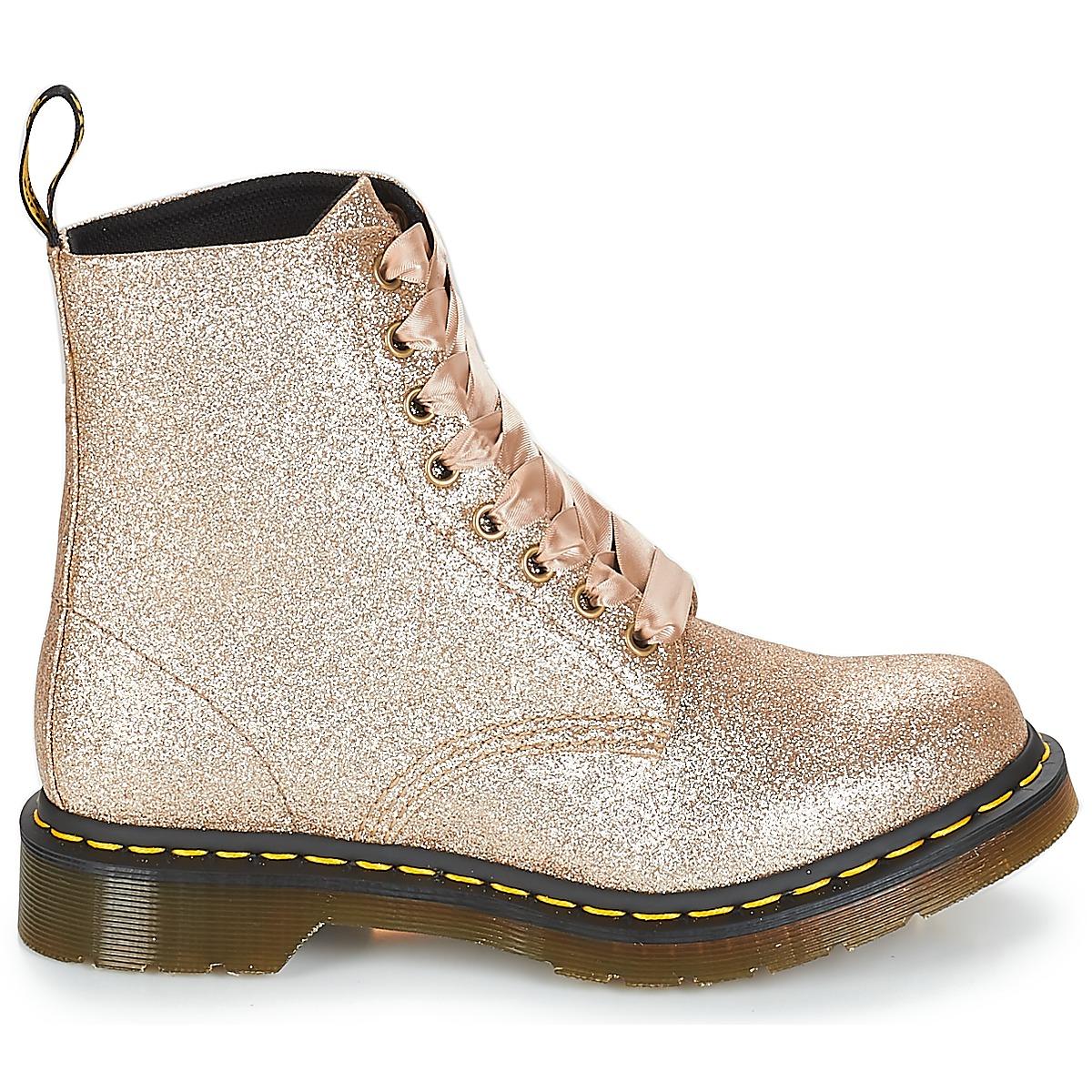 Dr. Martens 1460 Pascal Glitter Women's Mid Boots In Gold in Metallic ...