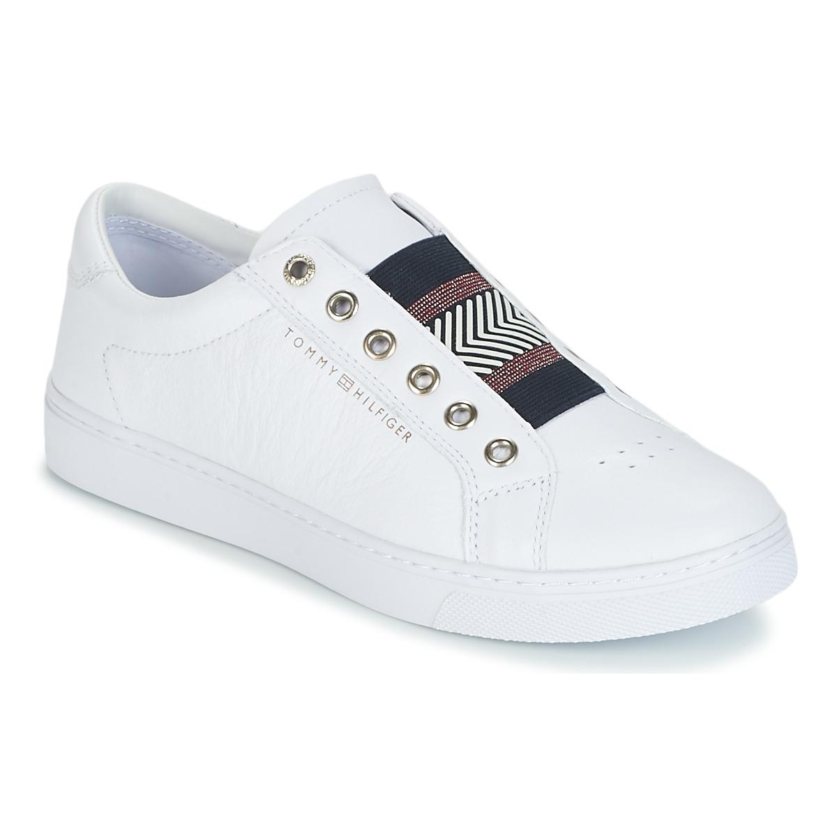 tommy hilfiger white canvas trainers