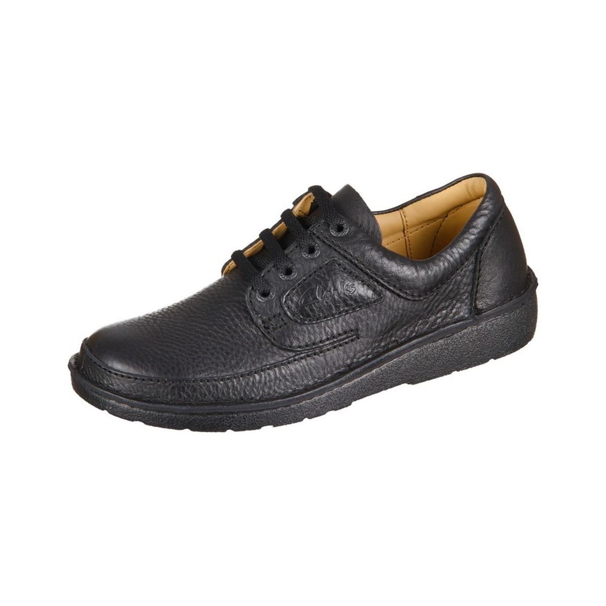 Clarks Nature Ii Black Grained Leather Men's Casual Shoes In Black for ...