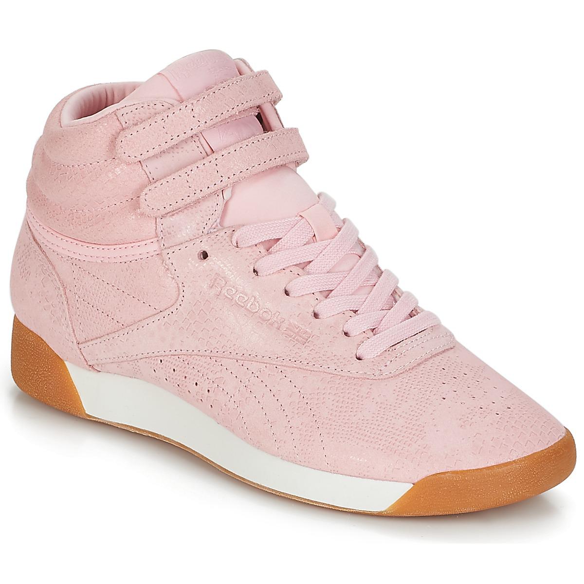 pink high top reebok classics