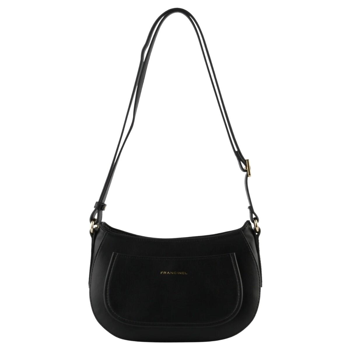 Sac Bandoulière En Cuir Noir FrancineL - Qualité Supérieure - État Proche Du Neuf - Sans Étiquette