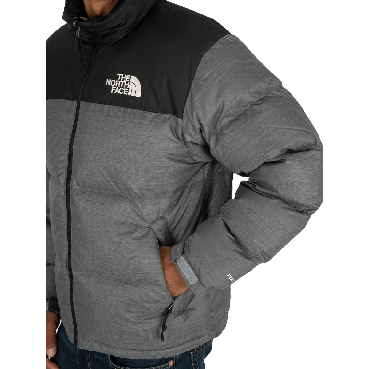 grey north face coat