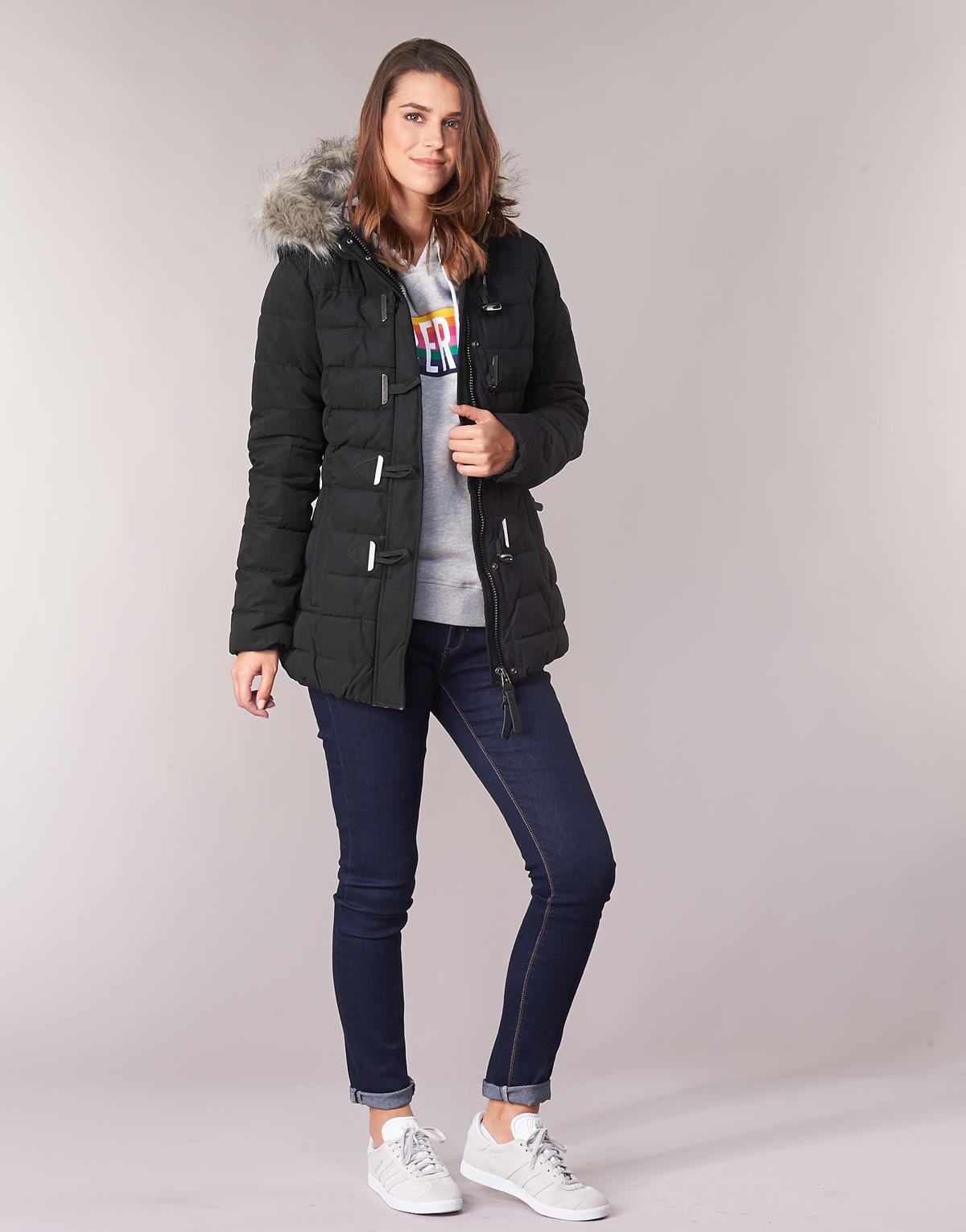 Superdry Synthetic Microfibre Tall TOGGLE Parka Jacket in Black - Lyst