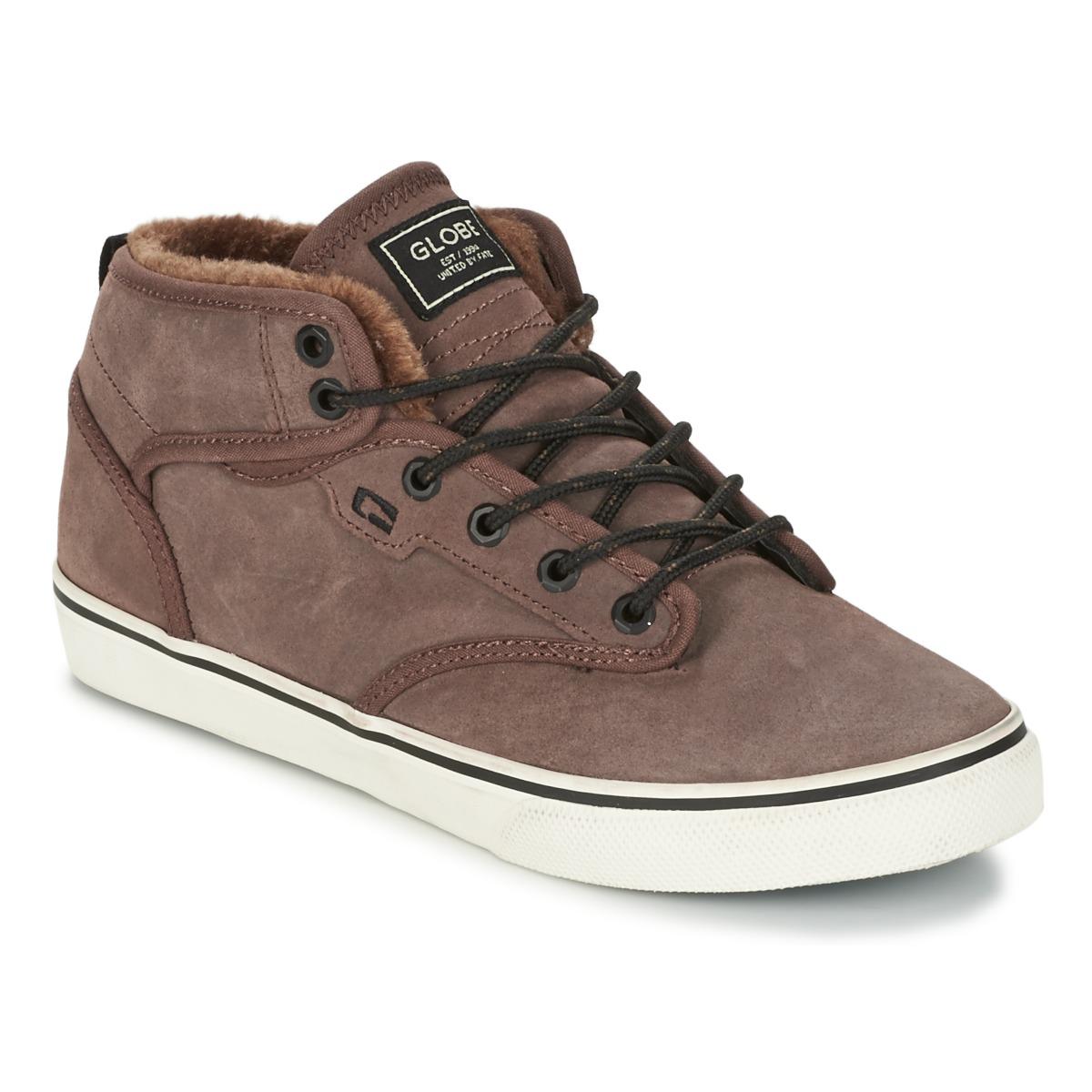Globe Motley Mid Fur Skate Shoes (trainers) in Brown for