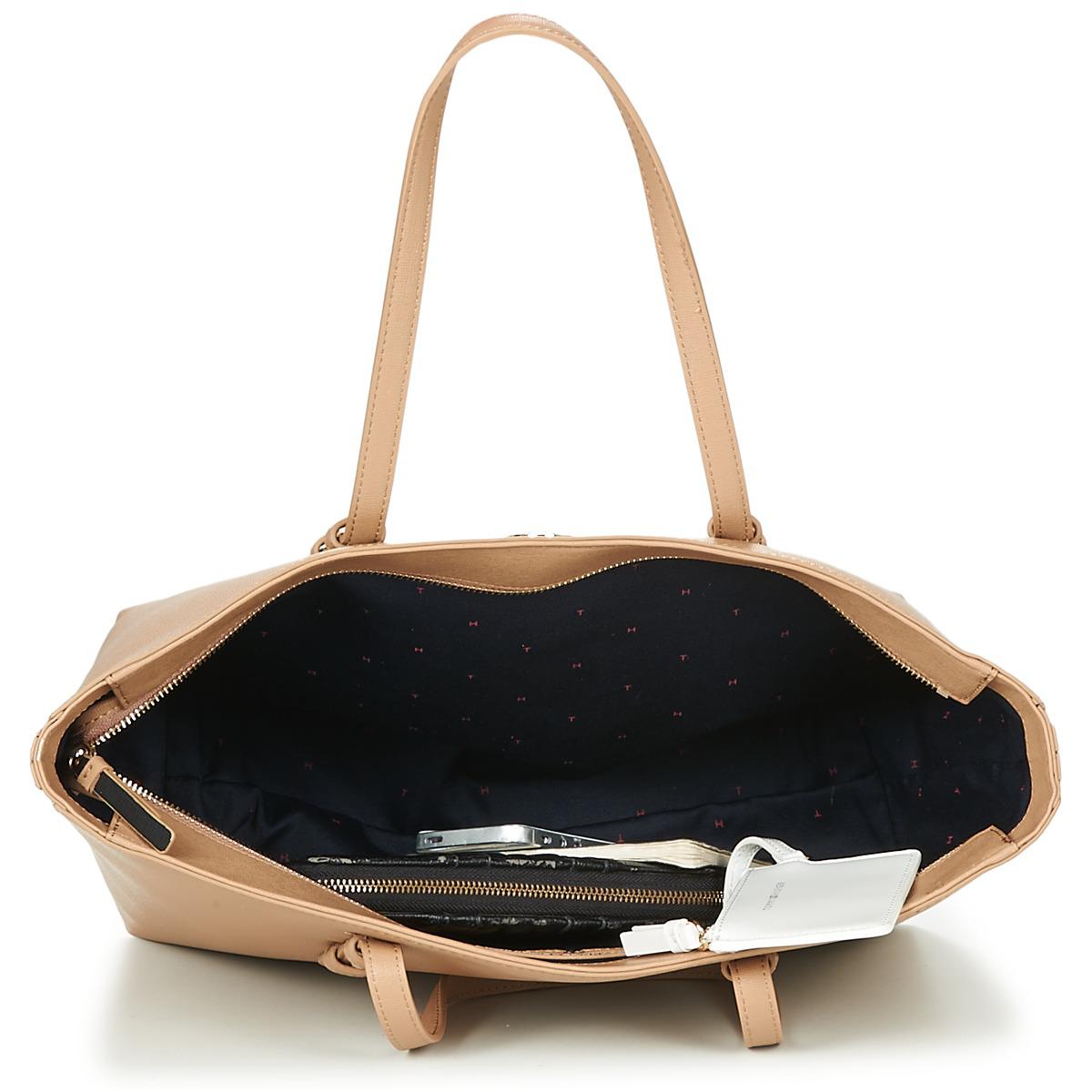 Tommy Hilfiger Th Signature Strap Tote Women's Shopper Bag In Beige in