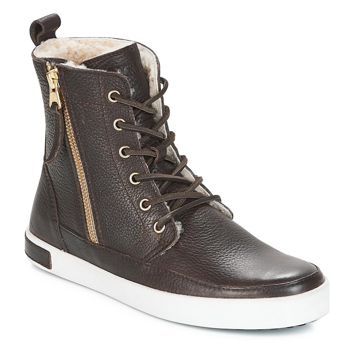 leather high top trainers womens
