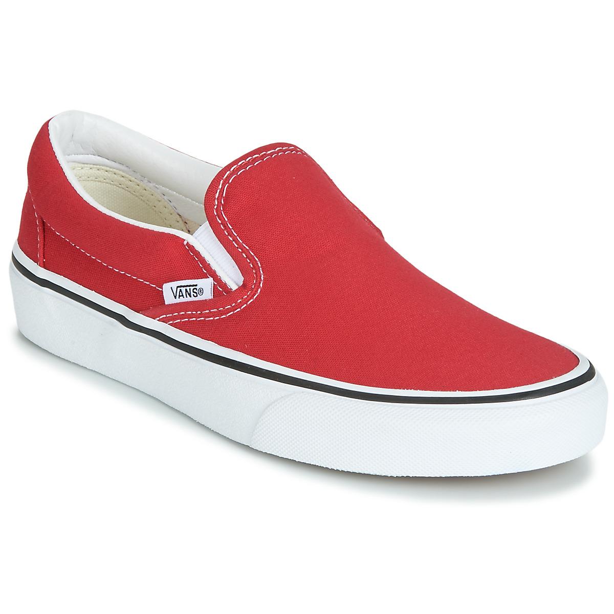 vans slip ons mens red