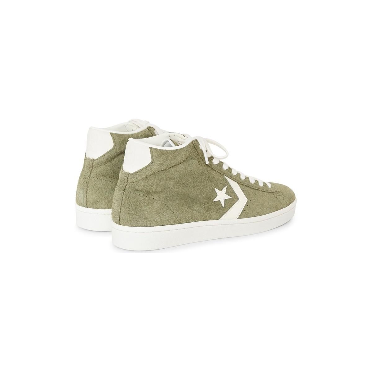 Converse Pro Leather �76 Suede Mid Green Men�s Shoes