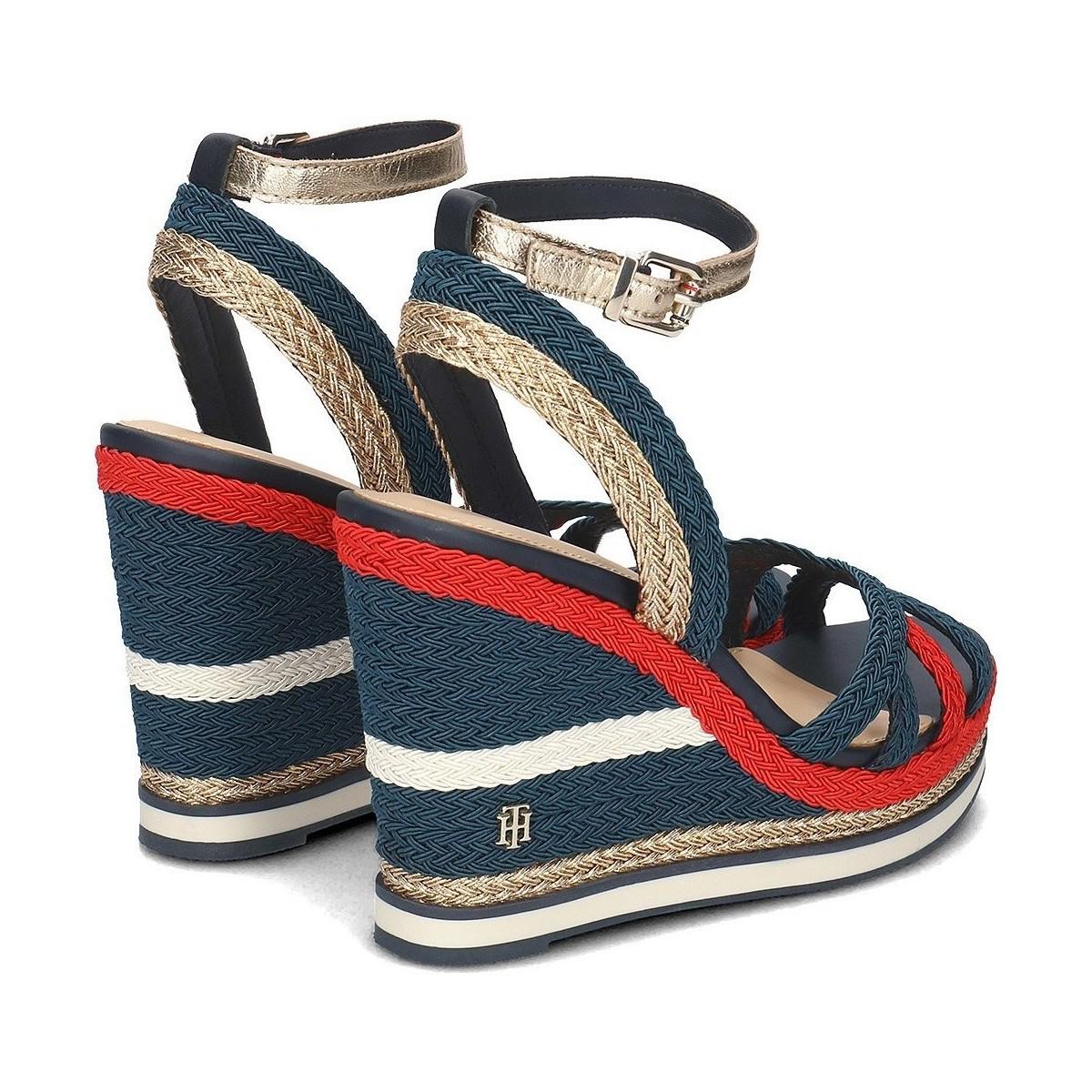 Tommy Hilfiger Corporate Wedge Women's Sandals In Red - Lyst
