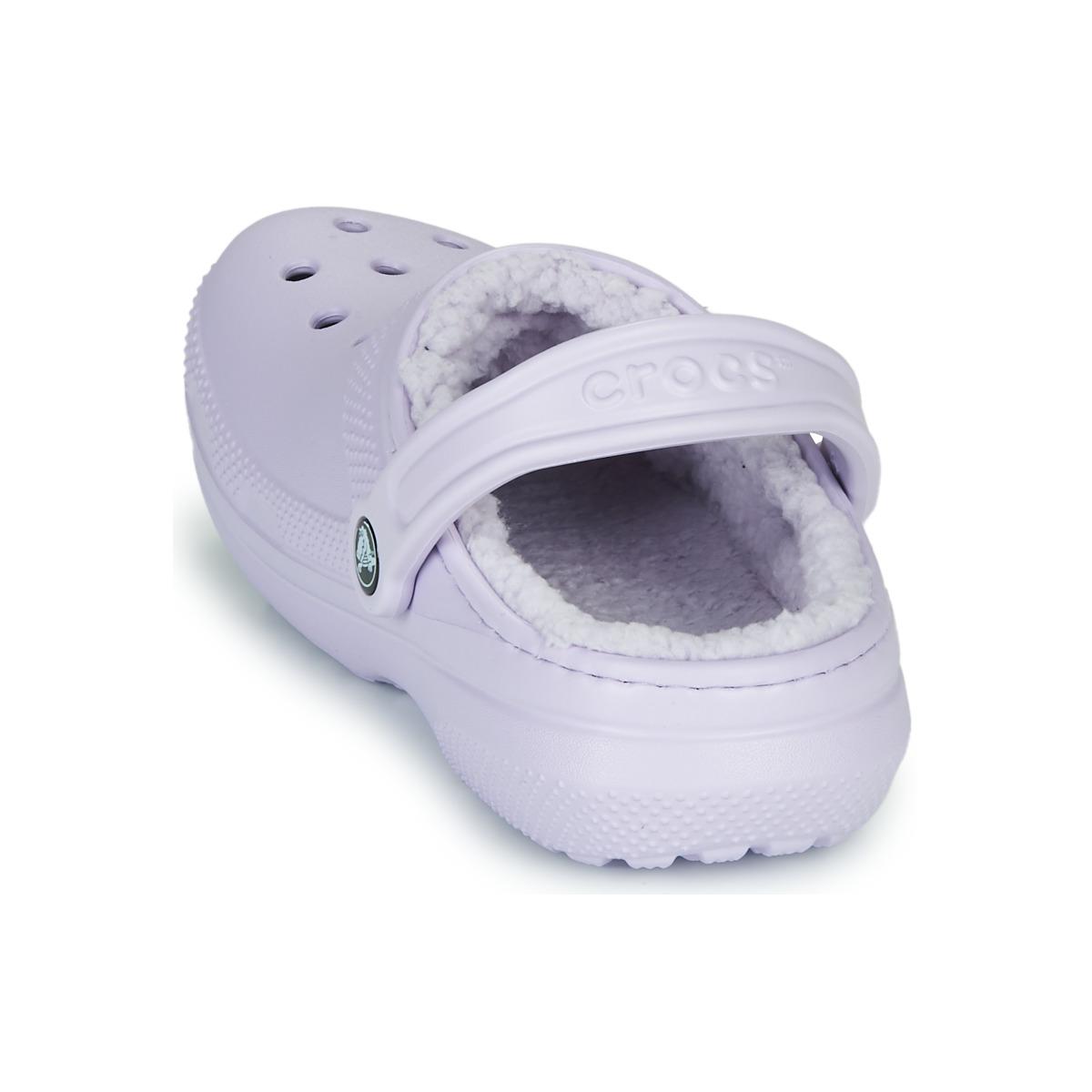 purple fuzzy crocs