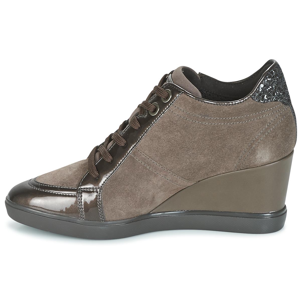 Geox Leather D Eleni Women�s Shoes (trainers) In Brown Lyst