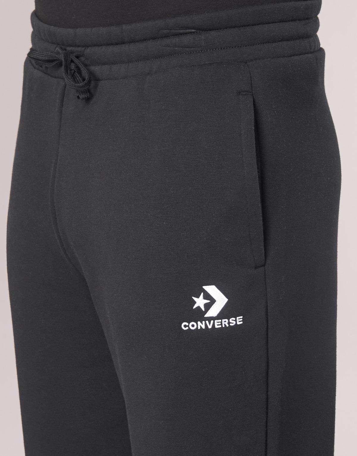 converse mens star chevron embroidered fleece pants black