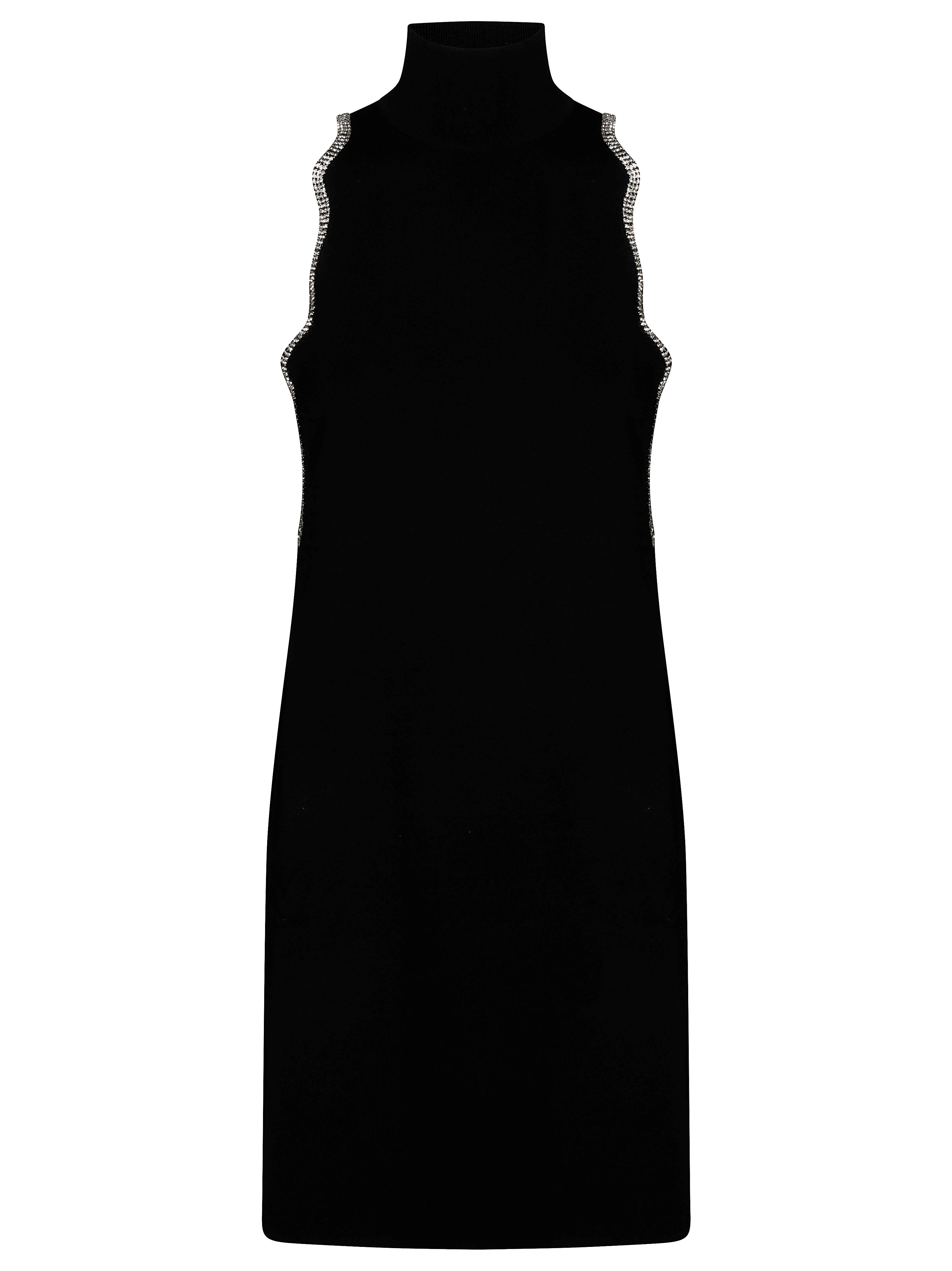 ワンピース LIU JO KNITTED DRESS WITH STRASS Liu Jo Embellished Knit Dress in Black | Lyst