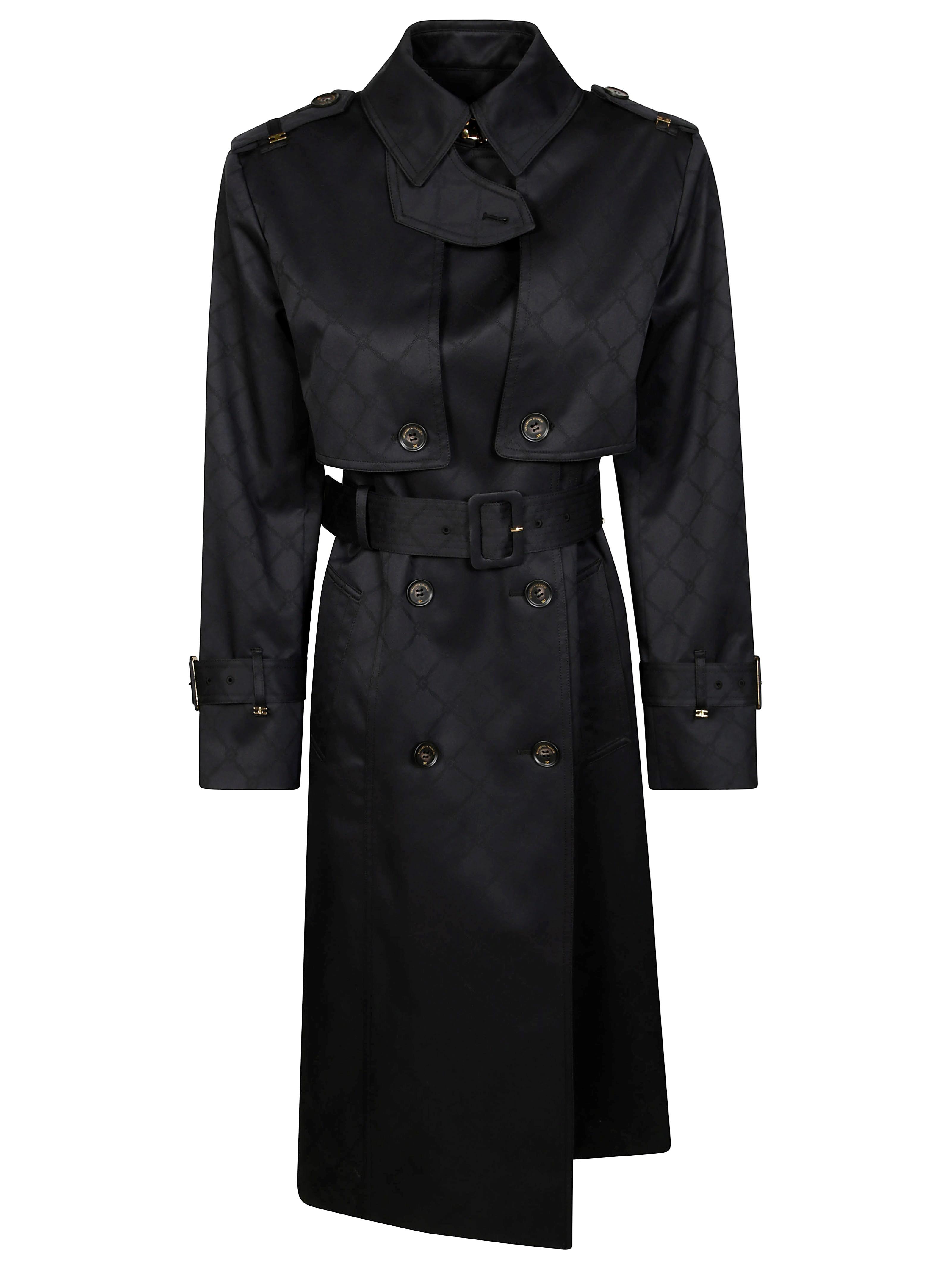 ||SALE|| Elisabetta Franchi >> カポットオーバーコート elisabetta-franchi-black-