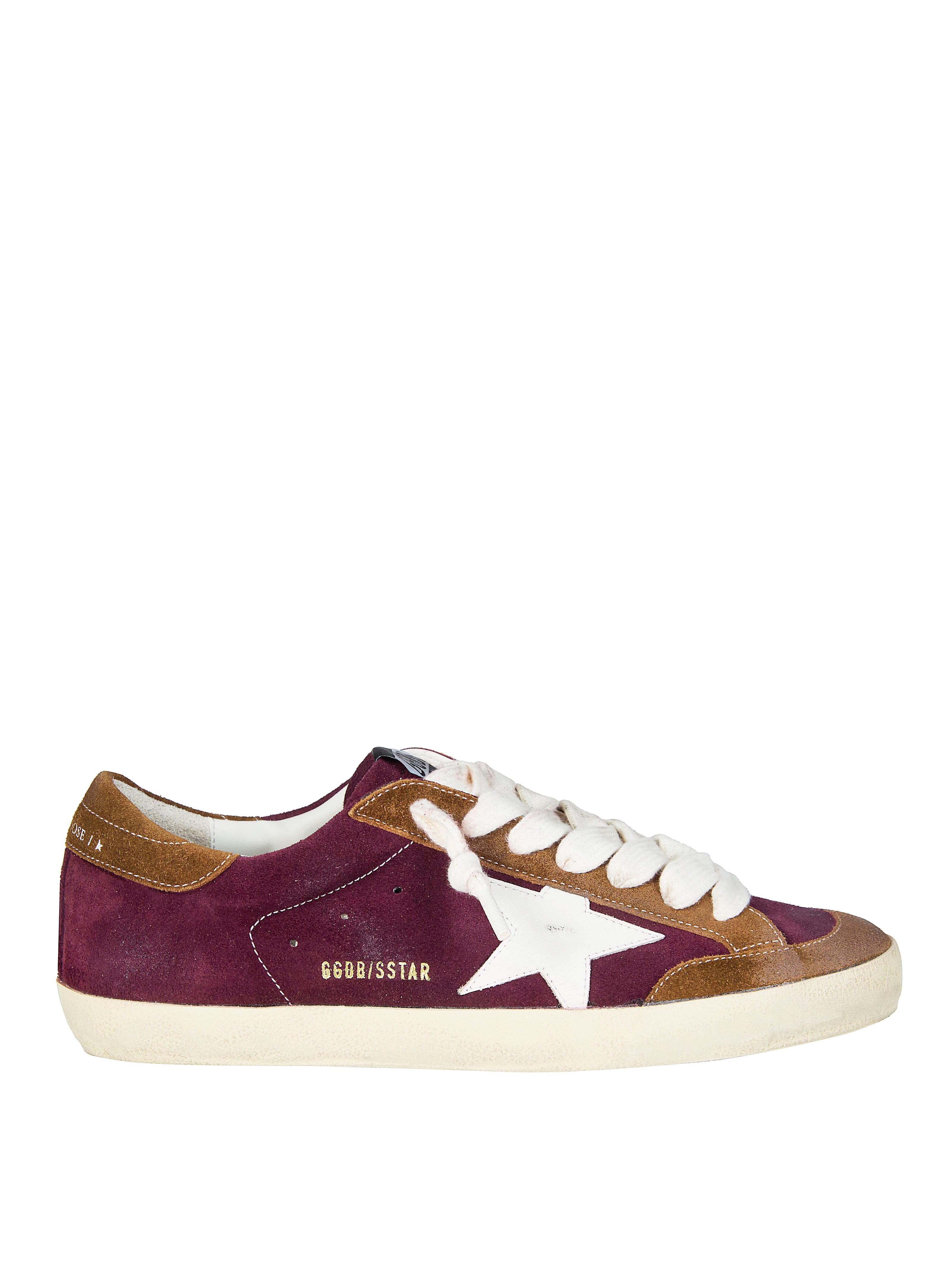 Style: Superstar Double Quarter With List. Suede and Leather Black and Red Golden Goose Super-Star with sand suede star and red croc  main image 2