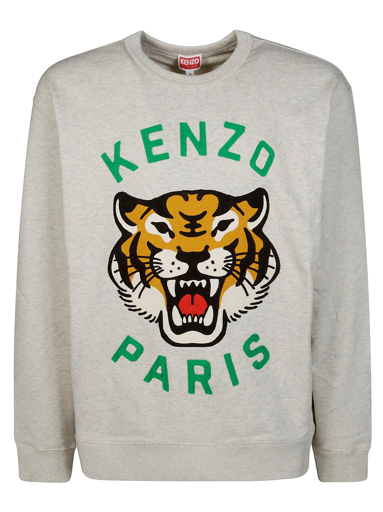 Felpa kenzo confusingv bianca e verde