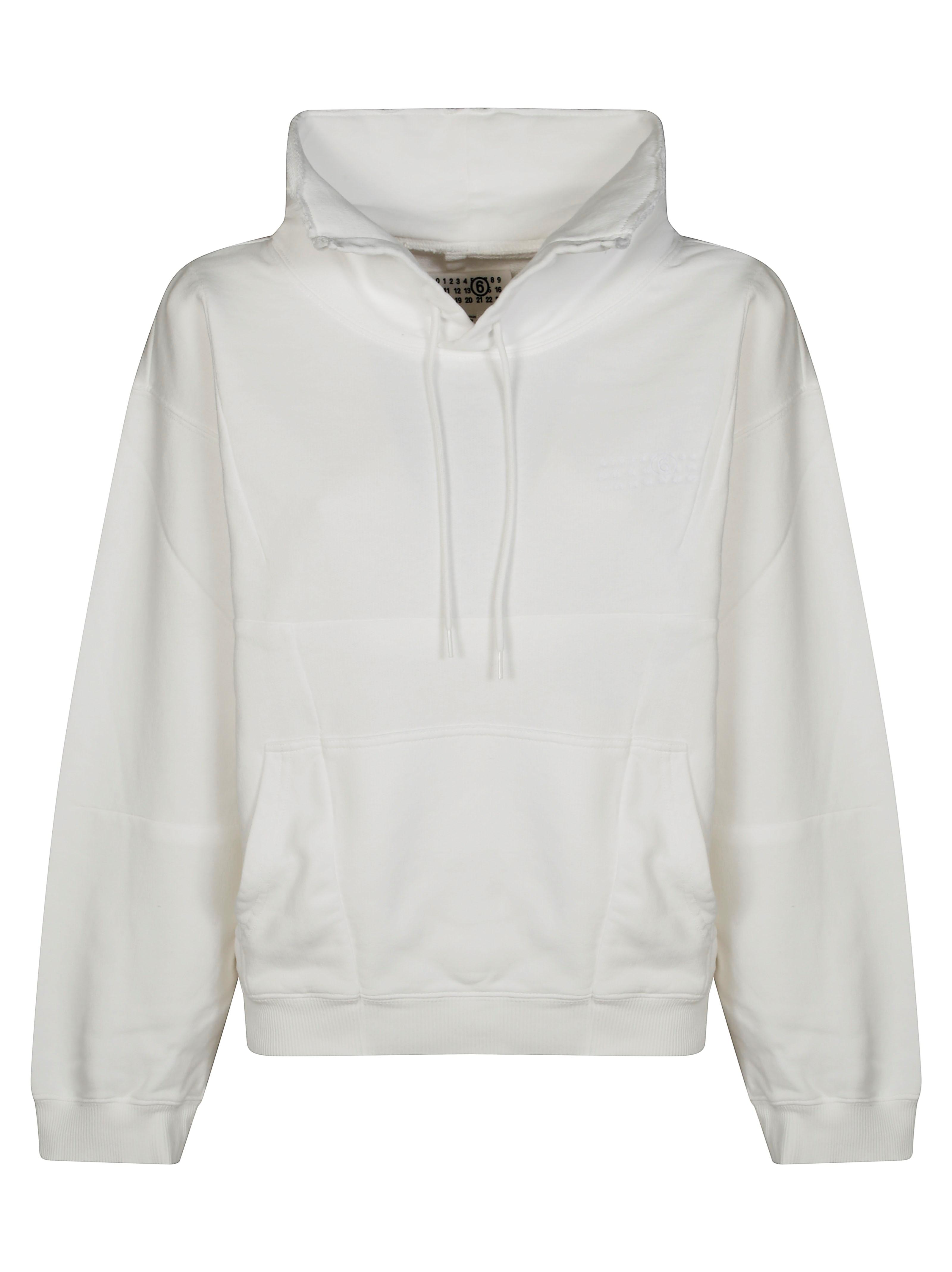パーカー・フーディ Mm6 By Maison Margiela Embossed Logo White Hooded Sweater In Hand* Supreme MM6 Maison Margiela Foil Box Logo Hoodie