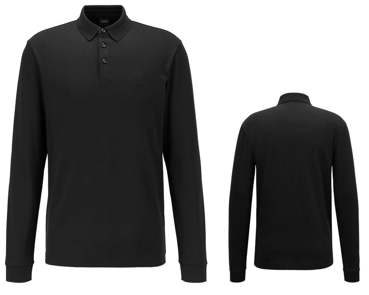 BOSS by Hugo Boss Cotton Pado 11 Long Sleeves Polo Shirt Black for Men ...