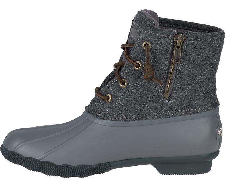 gray sperry boots