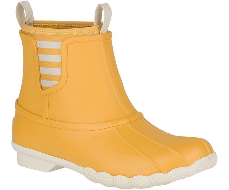 yellow sperry boots