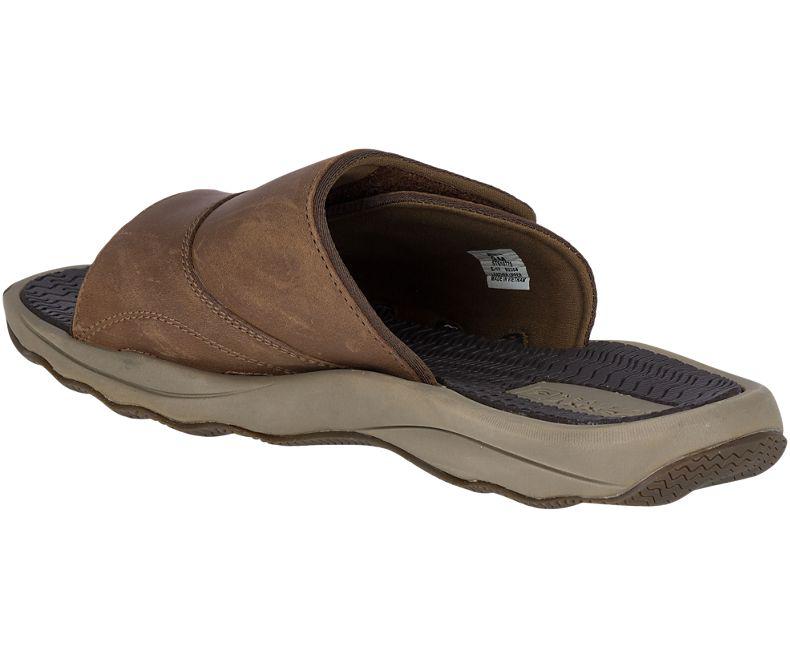 Sperry TopSider Leather Men's Outer Banks Slide Sandal in Dark Brown