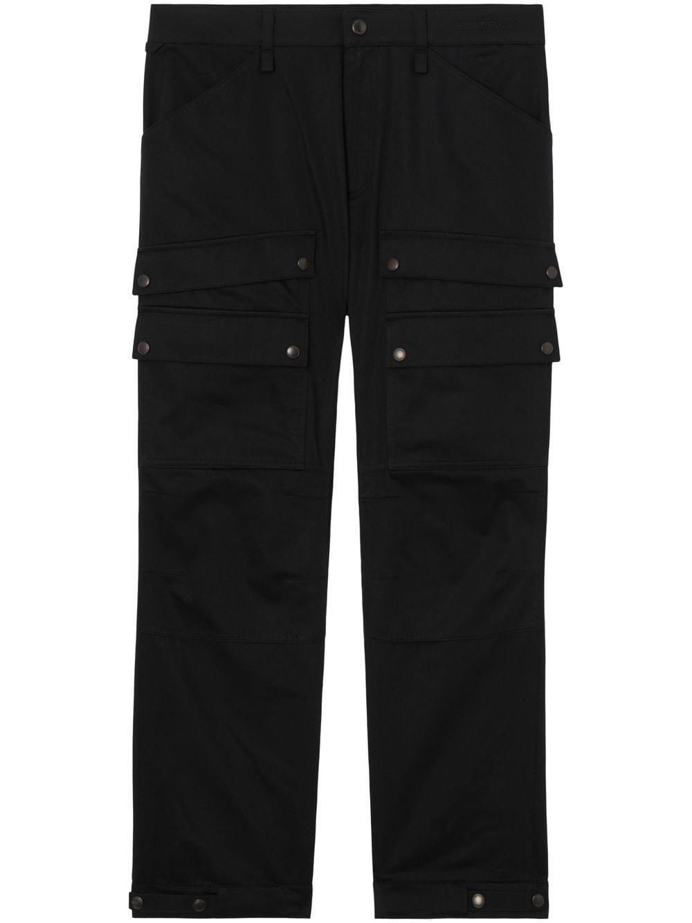 Burberry Cargo Trousers With Embroidered Logo in Black for Men | Lyst