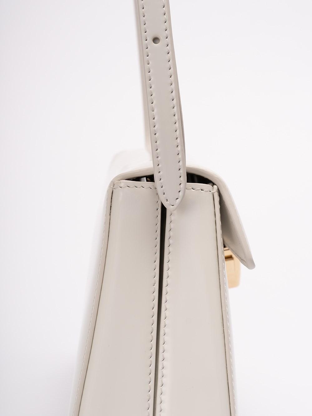 White Brushed Leather Shoulder Bag