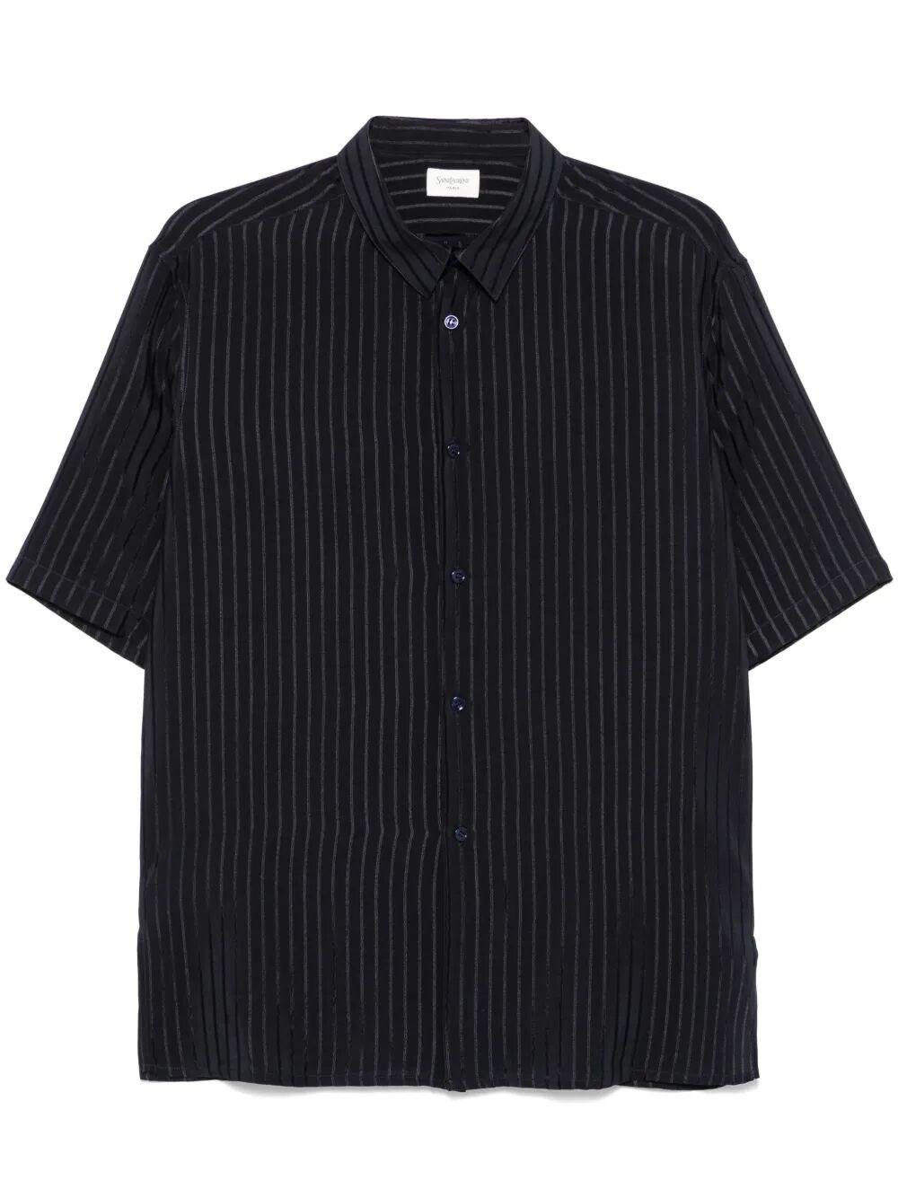 Saint Laurent Polo-Neck Shirt in Black for Men | Lyst