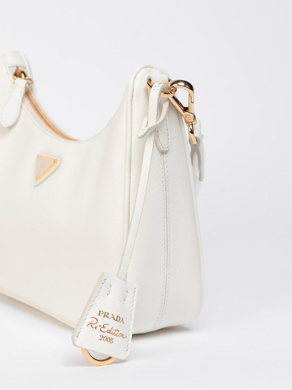 Prada Saffiano Lux Re-Edition 2005 Shoulder Bag - White Crossbody Bags,  Handbags - PRA883788
