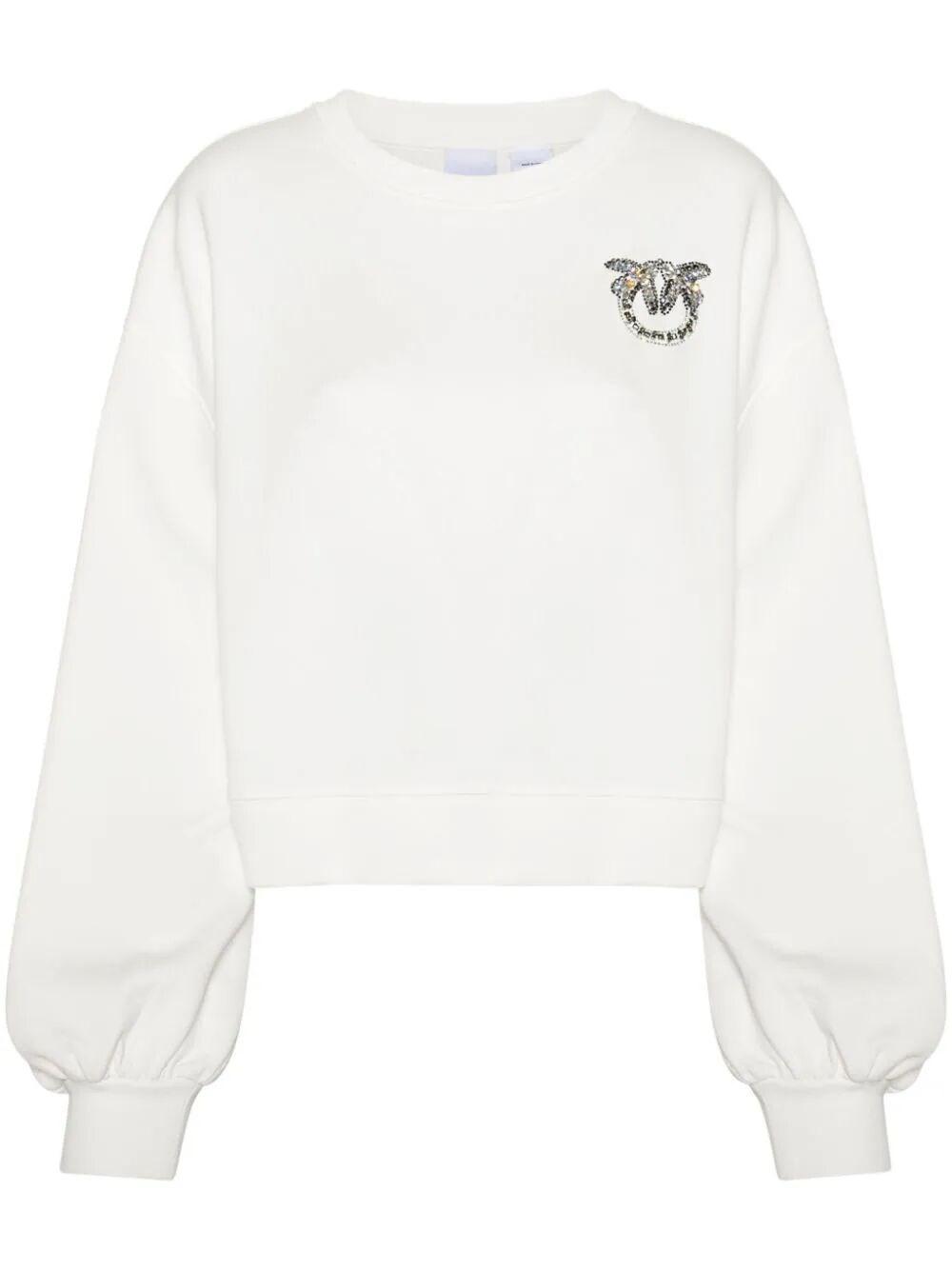 PINKO crystal-embellished hoodie - White