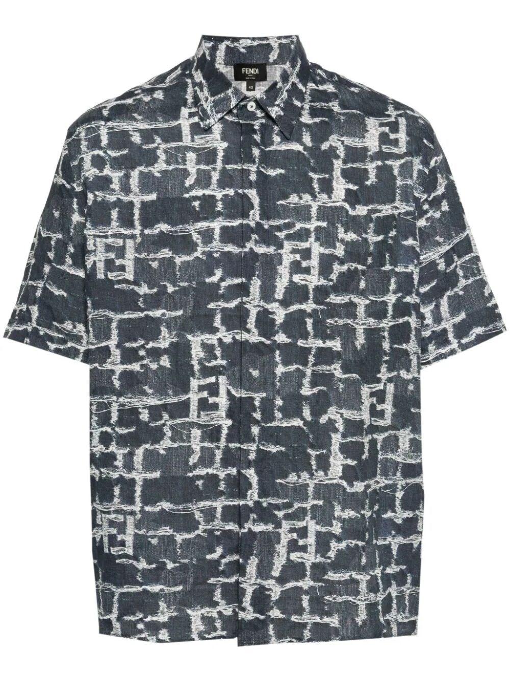 Fendi logo print short-sleeve shirt - Black