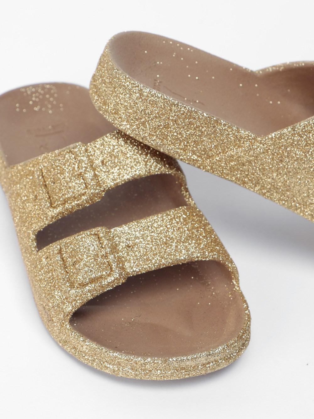 CACATOES DO BRASIL Candy Scented And Sparkly Flat Sandals in Metallic | Lyst
