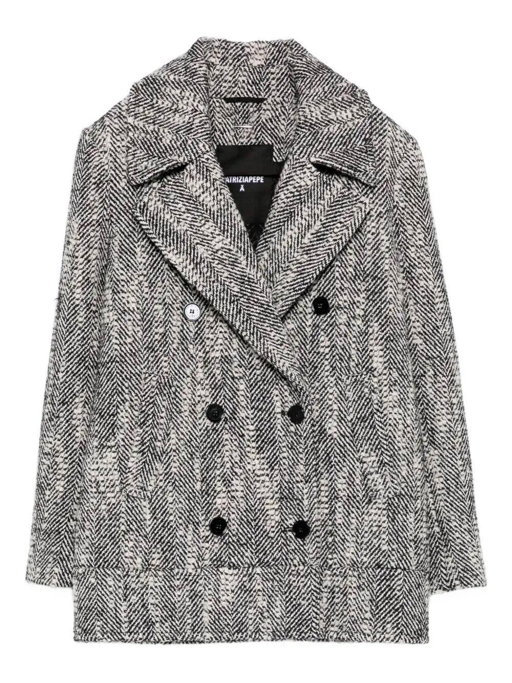 ピーコート PATRIZIA PEPE ウール イタリア製 グレー L 美品 ピーコート PATRIZIA PEPE ウール イタリア製 グレー L 美品