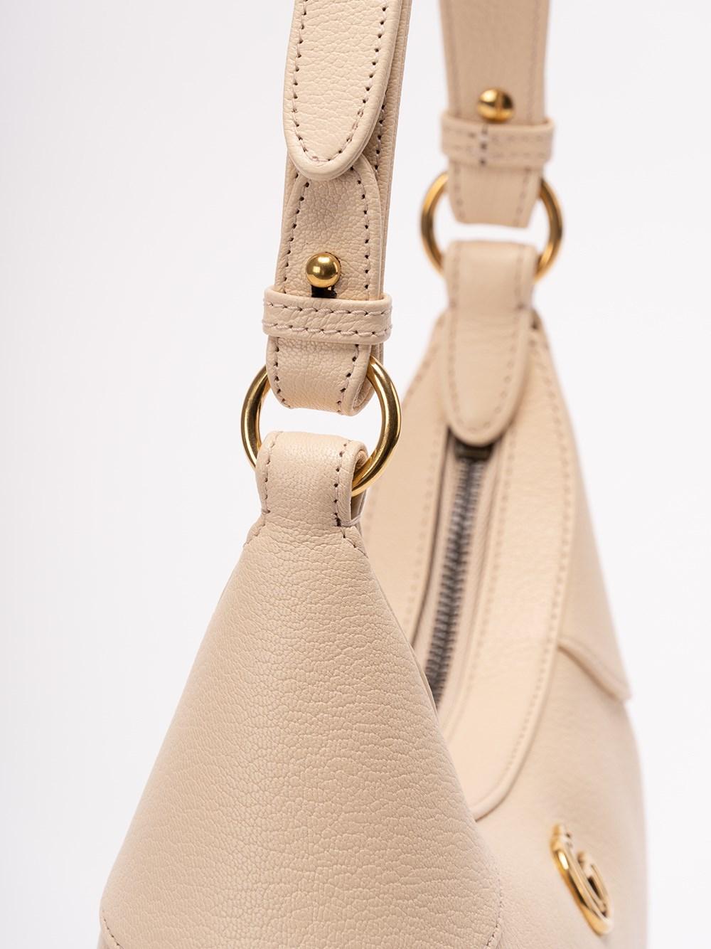 Aphrodite Small Leather Shoulder Bag in White - Gucci