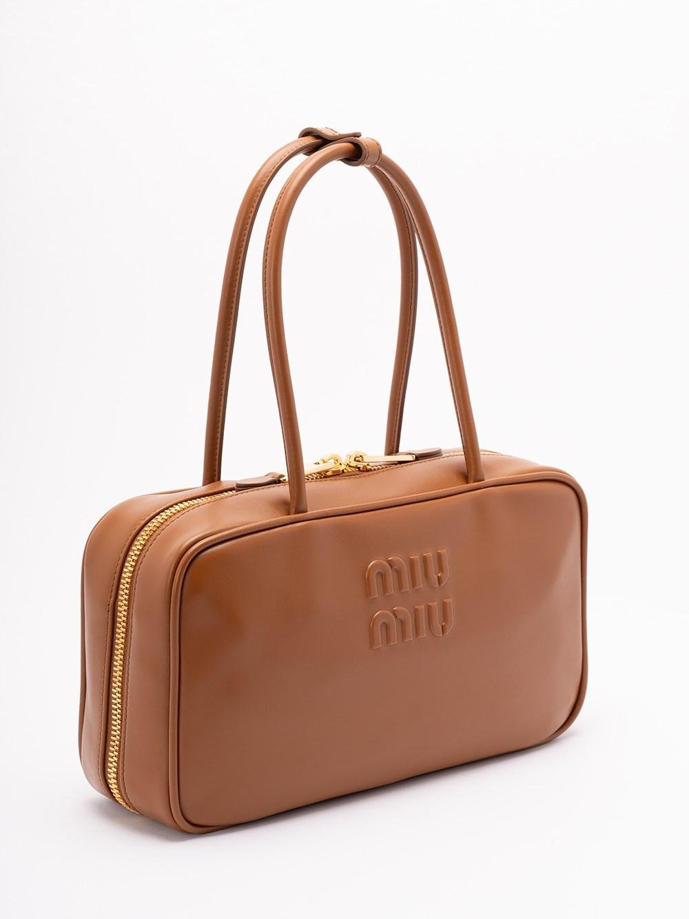 Miu Miu レザー トップハンドルバッグ Leather top-handle bag ショルダーストラップ付き レザー トップハンドルバッグ (MiuMiu