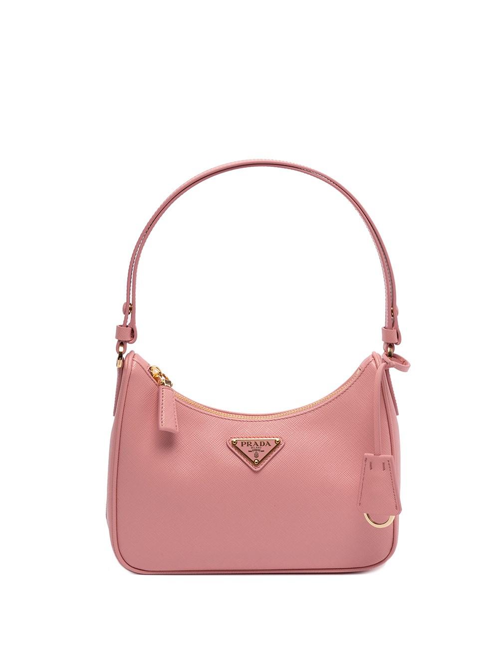 Prada ` Re-edition` Saffiano Leather Mini-bag in Pink