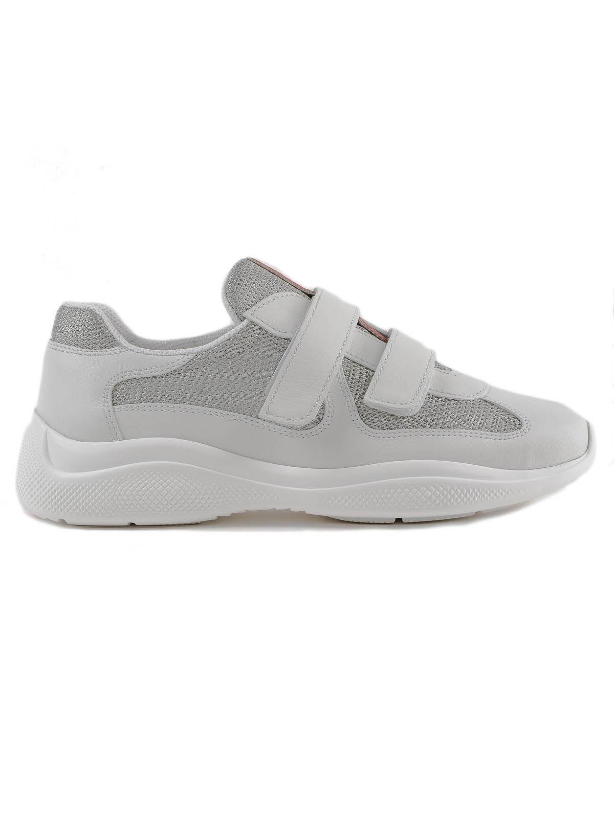 prada vitello plume leather sneakers