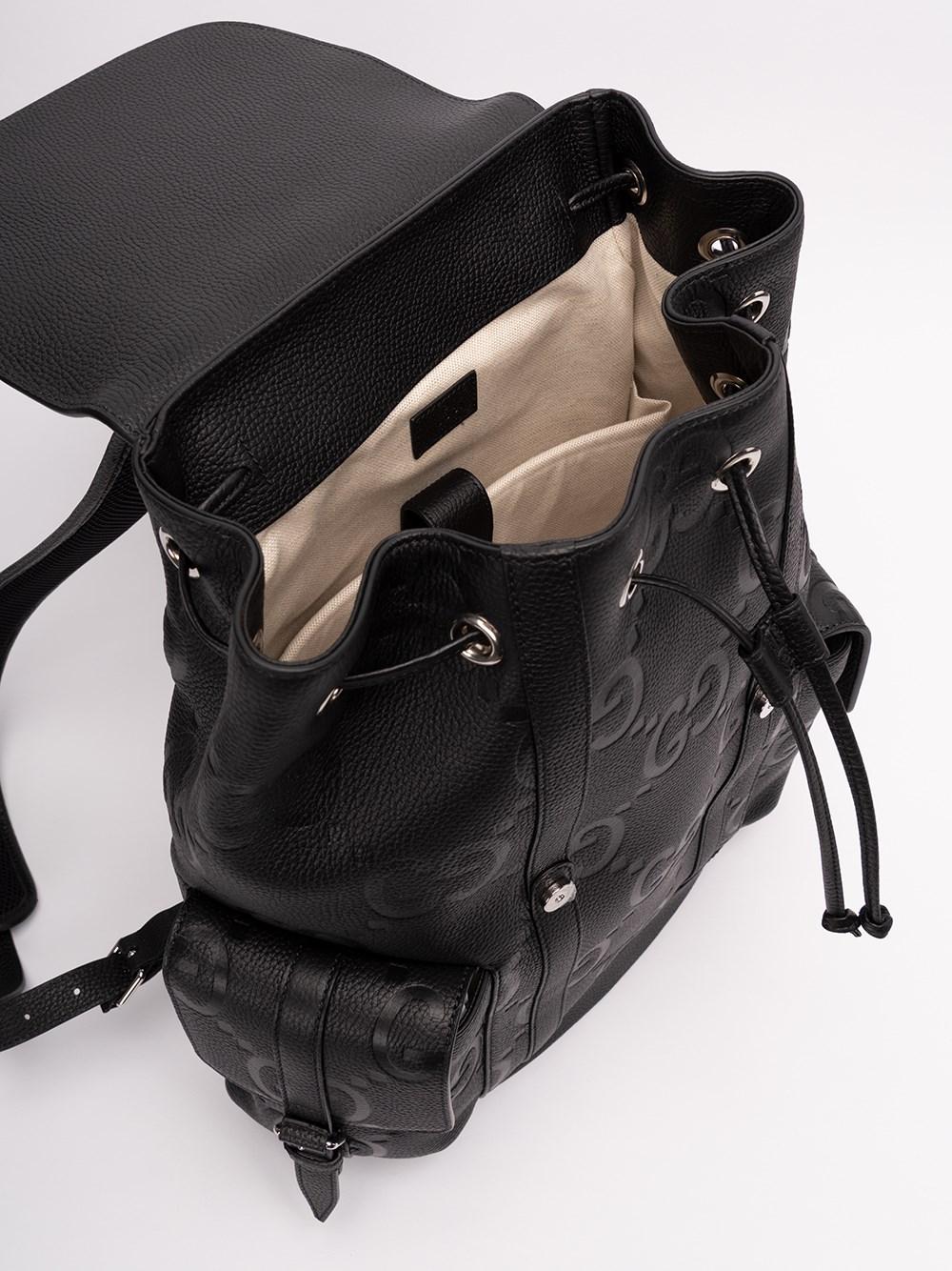 GUCCI Backpacks Men, Jumbo GG backpack Black