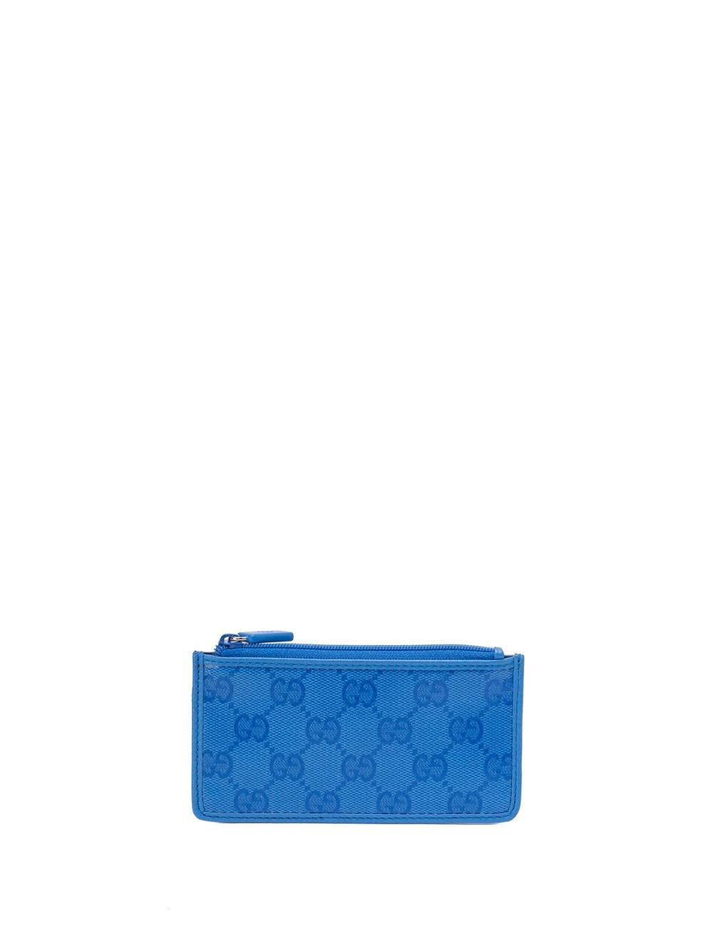 Gucci Kingsnake Print GG Supreme Card Case in Blue for Men