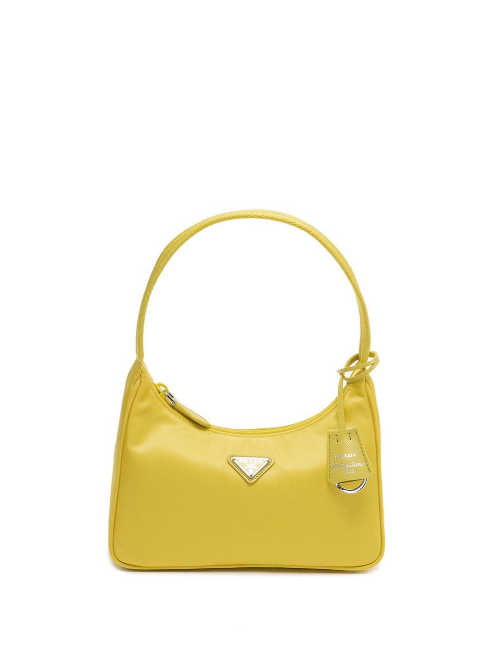 Prada ` Reedition 2000` `renylon` Minibag in Yellow Lyst