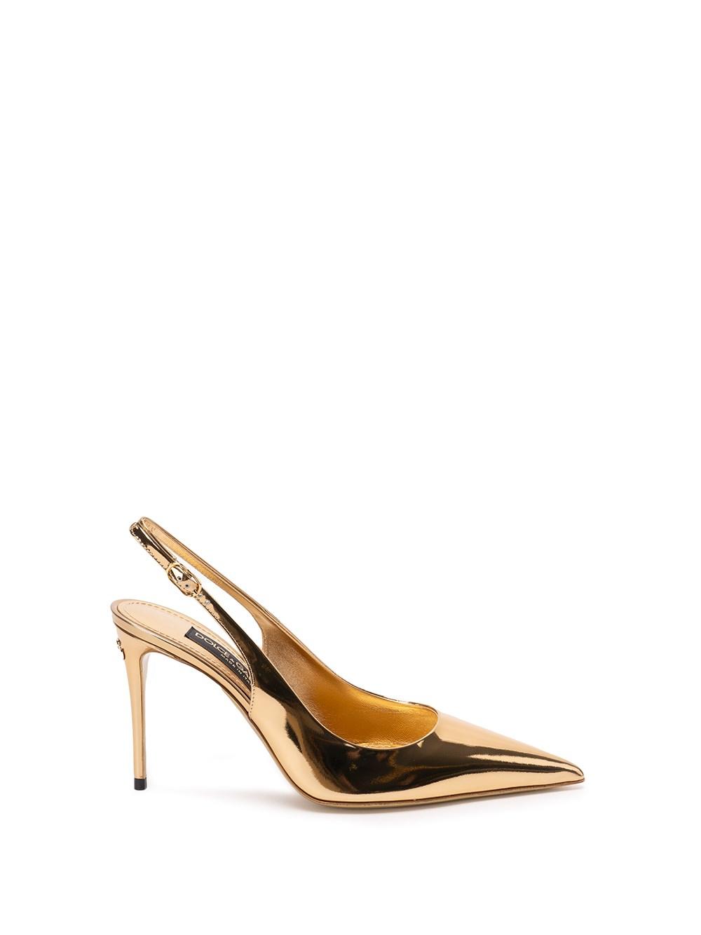 Dolce & Gabbana Slingback Pumps in Metallic | Lyst