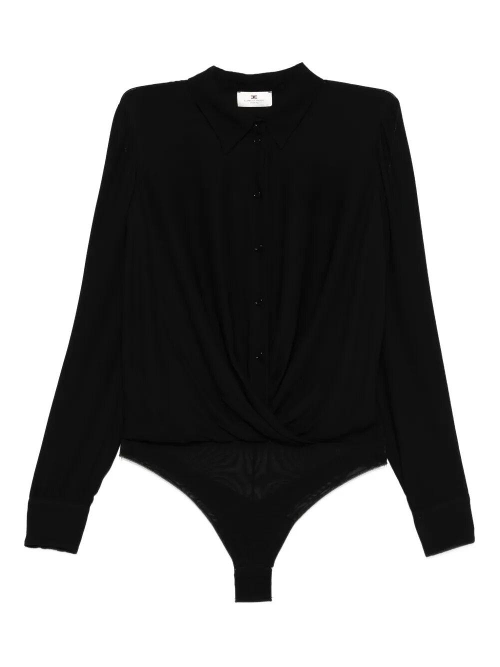 ELISABETTA FRANCHI 売れ筋商品|||エリザベスフランキ Tシャツ トップス レディース Bodysuits Black Top and T-shirt Woman Outlet by Elisabetta Franchi