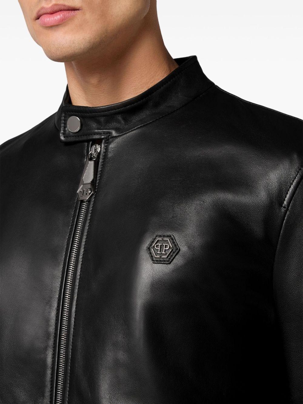 Philipp Plein Leather Jacket in Black for Men | Lyst Philipp Plein Leather Jacket in Black for Men | Lyst