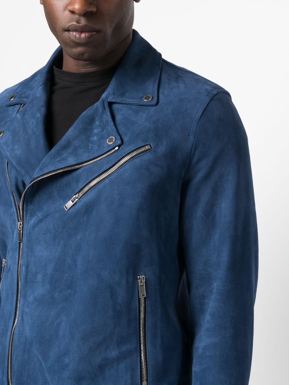 Tagliatore Zip-up Suede Jacket in Blue for Men | Lyst