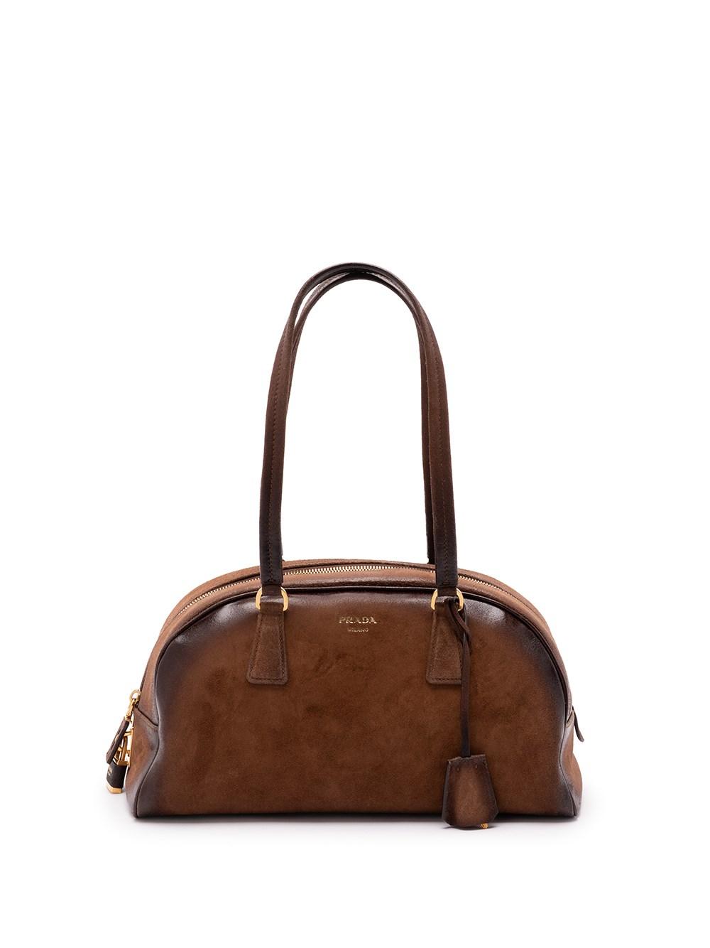 バッグ PRADA SPORT SUEDE BOWLING BAG 4VS206 Prada Suede 'Bowling' Bag in Brown | Lyst UK