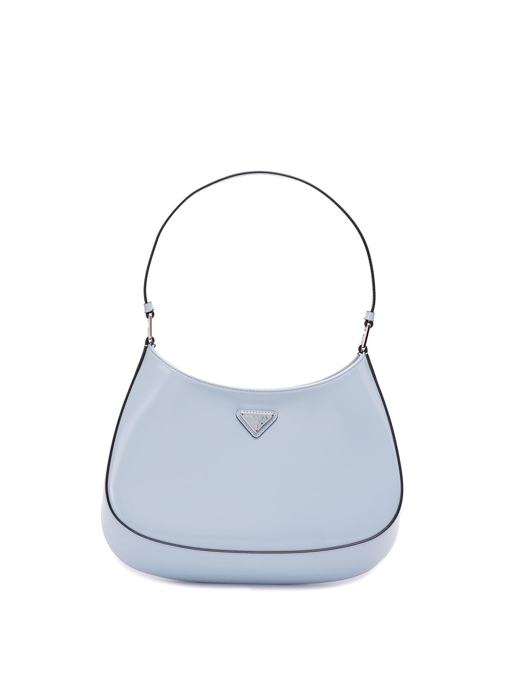 Prada Cornflower Blue 'Cleo' Brushed Leather Shoulder Bag W/Strap – The  Little Bird