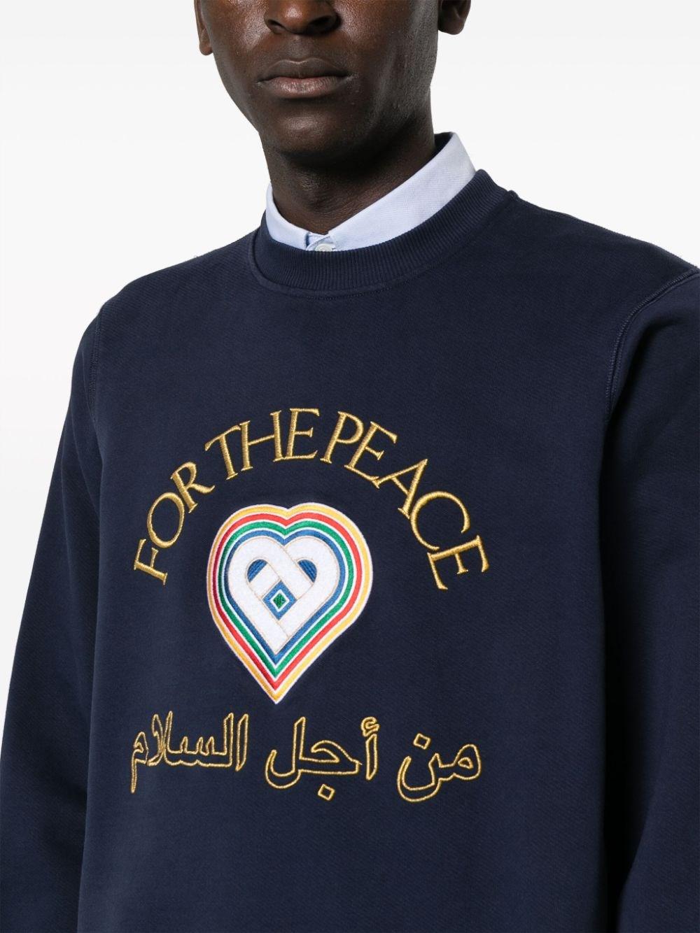 CASABLANCA For The Peace Cotton Sweatshirt in Blue for Men | Lyst