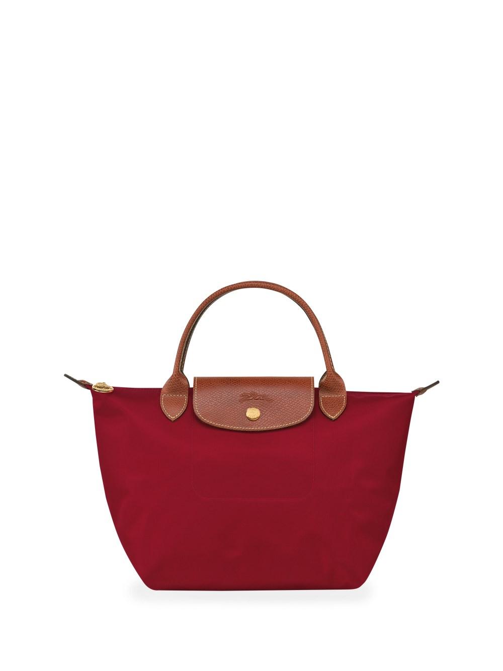 Longchamp `le Pliage Original` Small Top Handle Bag in Red | Lyst