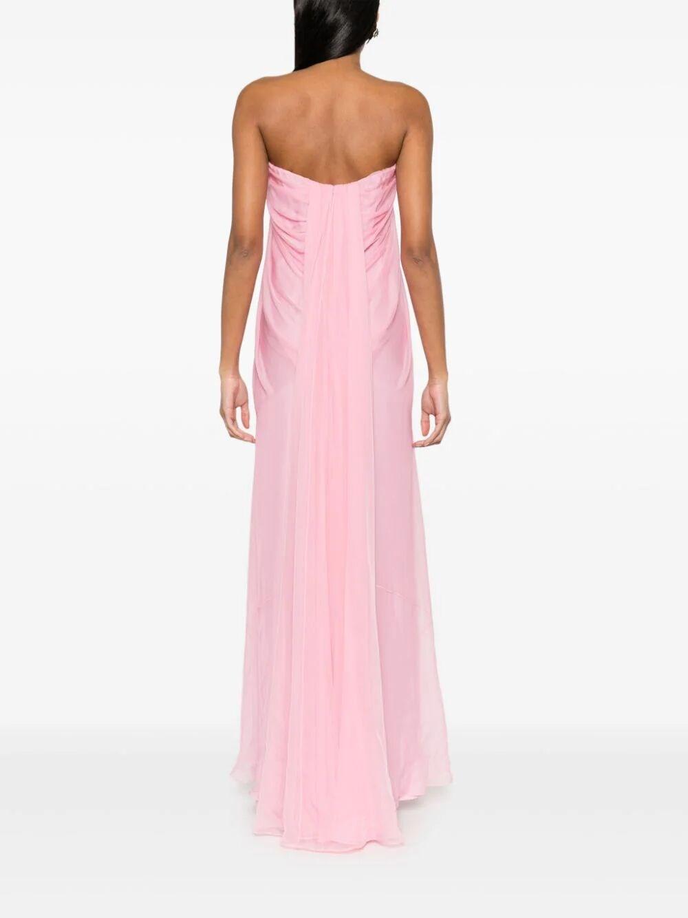 alexander mcqueen hot pink dress Alexander Mcqueen S/S 2008 Hot Pink Strapless Silk Dress