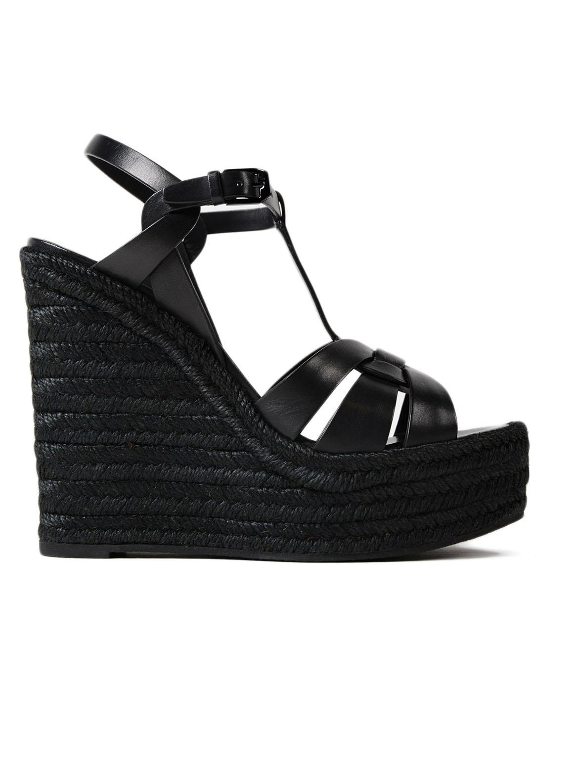 Saint Laurent Leather Espadrille 85 in Black - Save 5% - Lyst